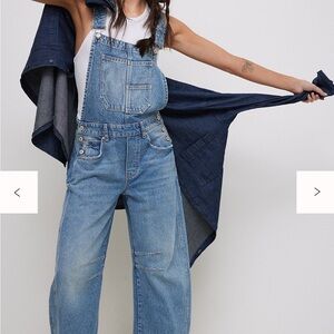 Free People Barrel Leg Overalls